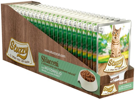 Stuzzy Kat Shreds Konijn - 24 x 85 gr - Voordeelverpakking