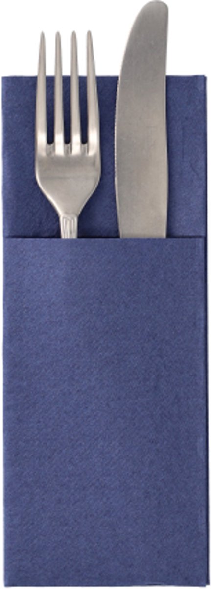 50 Servetten ROYAL Collection 40 cm x 30 cm donkerblauw met bestekvouw