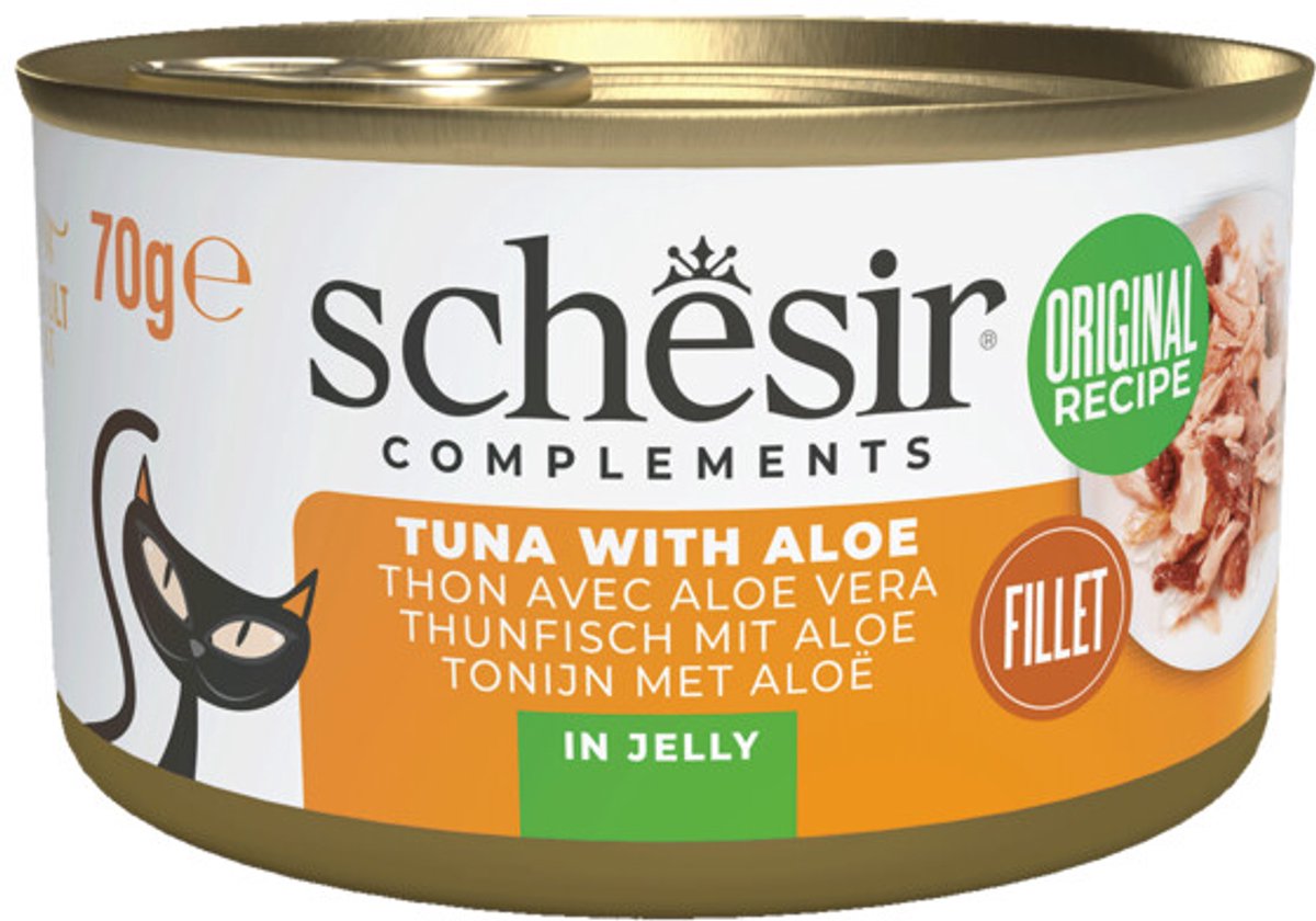 Schesir Complementary Kattenvoer Tonijn & Aloe in Gelei - 12 x 70 gr - Voordeelverpakking