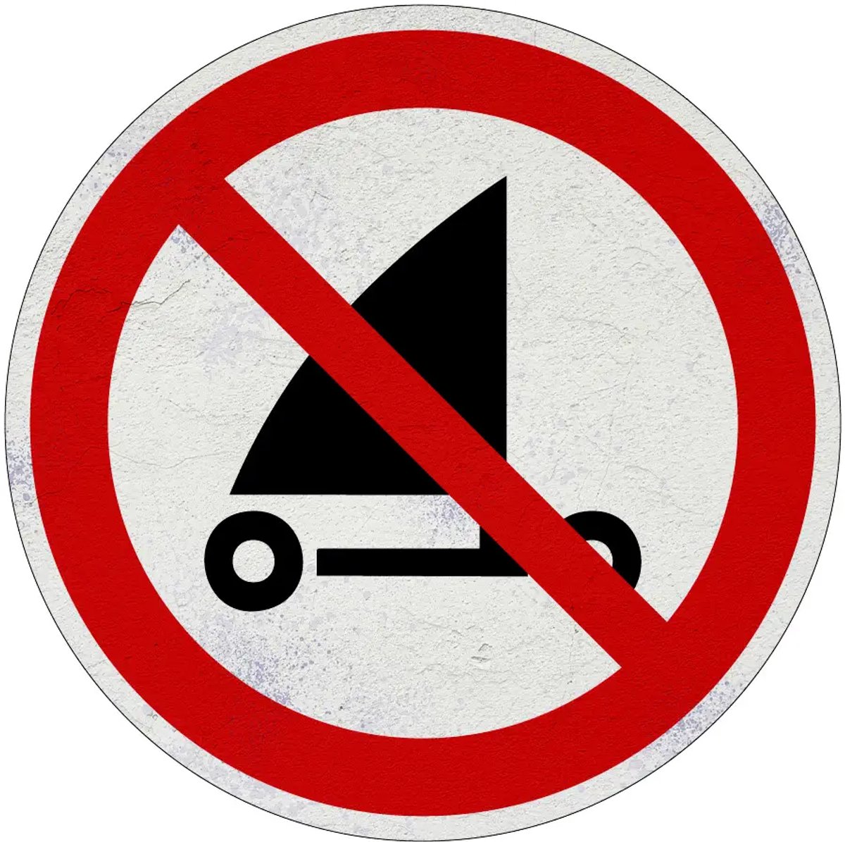 Strandzeilen verboden verbodsbord - P067 | Sign Again materiaal | 40 cm