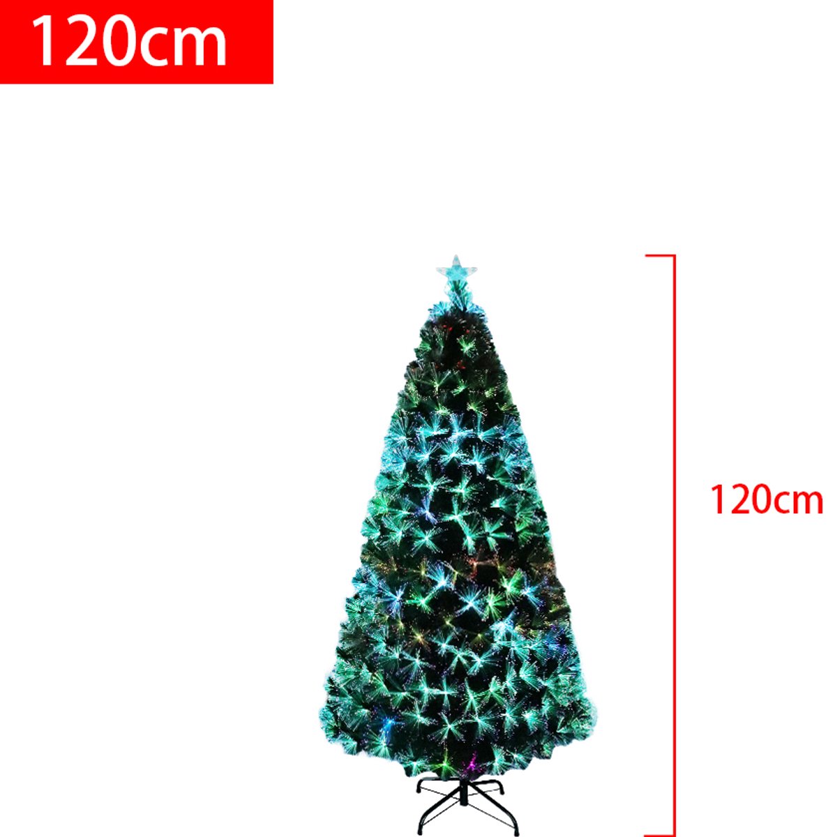 COSTWAY 120 cm potlood kerstboom met sneeuw, leds in warm