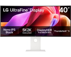 LG 40U990A-W - 5K2K Nano IPS Black Monitor - ThunderBolt 5 - 96W - USB-C - RJ-45 - 40 inch