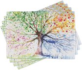 Set de 4 sets de table colorés New Bed Boom 4 saisons pour table à manger, tissu lavable avec envers antidérapant