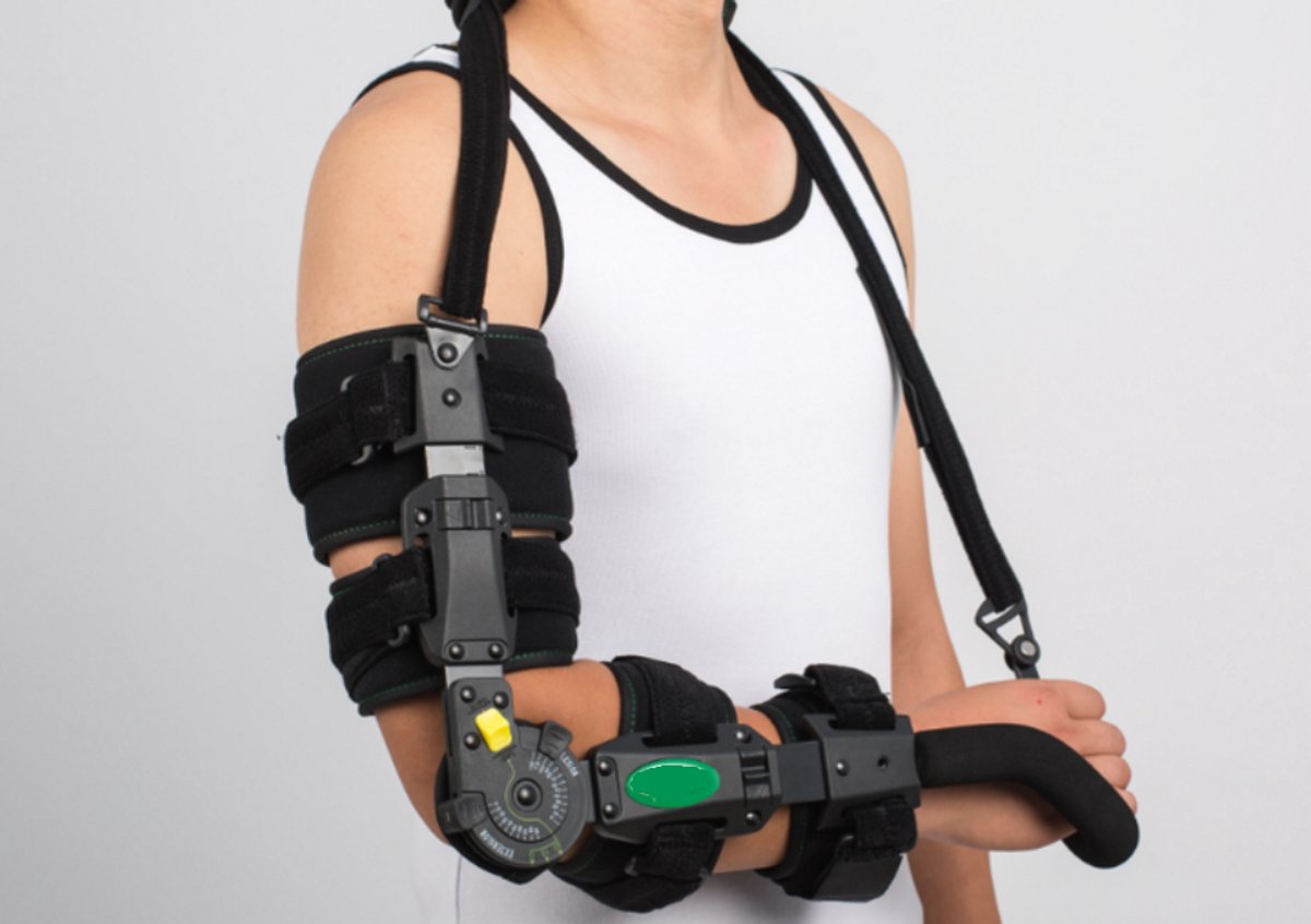 Arm brace, hand brace, elleboog brace, arm spalk brace, elleboog spalk, brace, Arm Sling, orthopedische rechts arm brace.