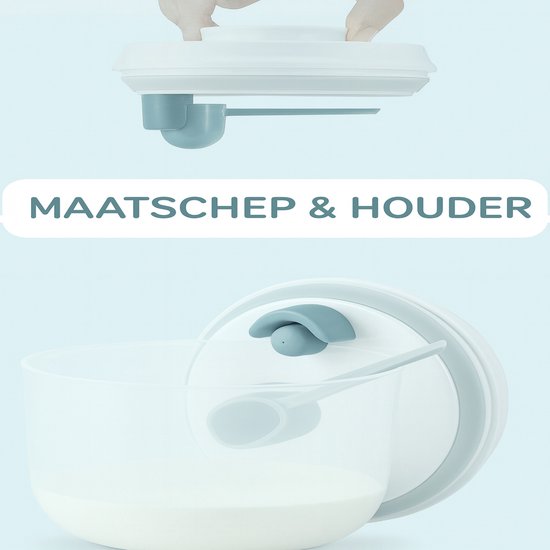 Ankou- Vacuum Luchtdichte Babyvoeding- & Bewaarcontainer (800 ml) met drukknop - inclusief maatschep - Rond - BPA vrij- melkpoeder container bewaardoos. van ANKOU — afbeelding 4