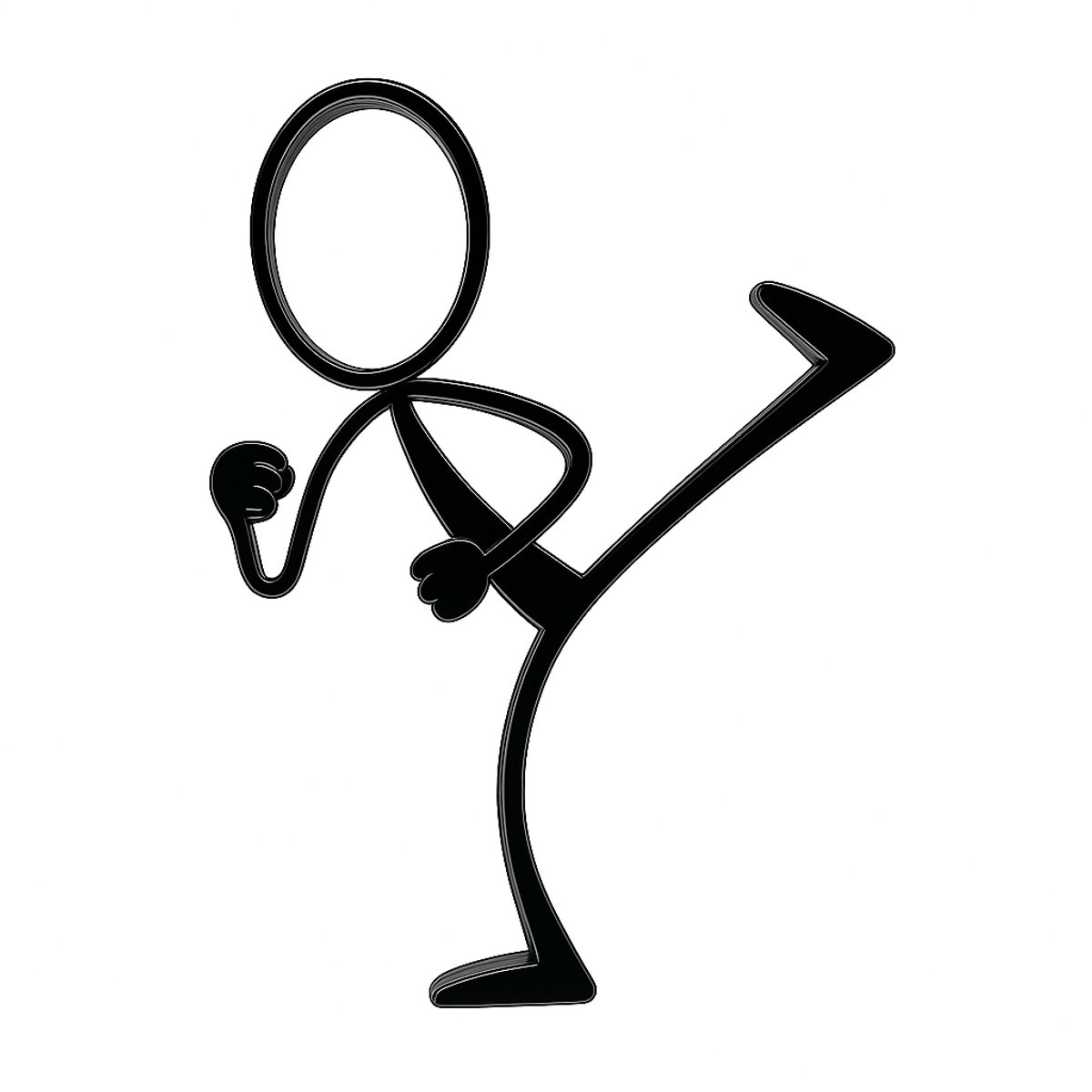 Stickyman Judospeler - decoratiebeeldje - zwart - 20 cm hoog