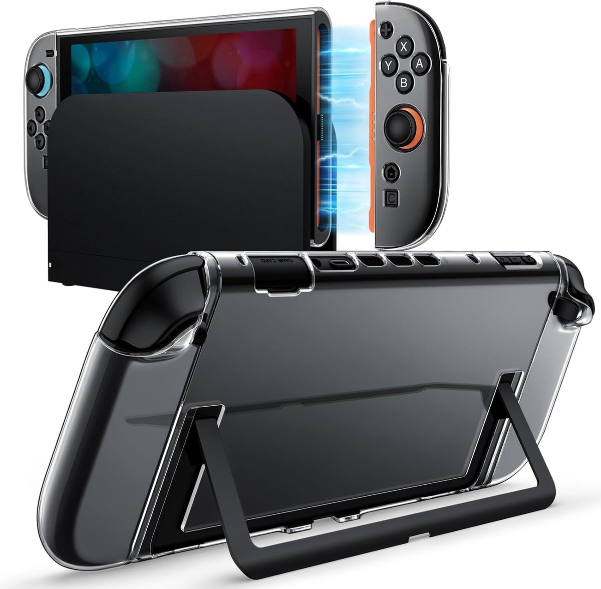 Zandarix Geschikt voor Nintendo Switch 2 - Zachte TPU Greep Hoes Cover voor Joy-Con Afneembaar - Krasbestendig - Transparant