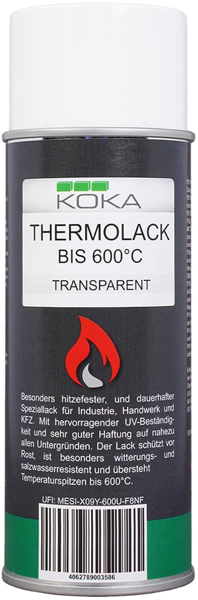 KOKA Thermische transparante lak tot 600 graden Celsius 1 stuk (400ml)