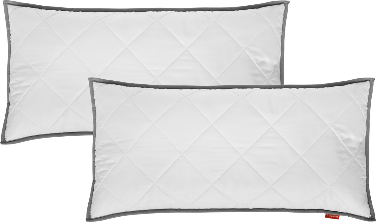 Liebling 40 x 80 cm hoofdkussen met Top Cool-weefsel | set van 2 | ademende kussen met cooling-effect | Made in EU | wasbaar op 60 graden | wit