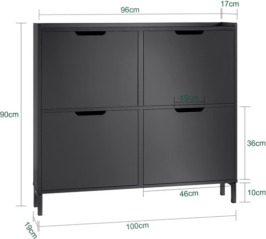 SoBuy 3 Lades Schoenenkast Schoenenrek Schoen Opbergkast Organizer Unit Fsr94 Sch