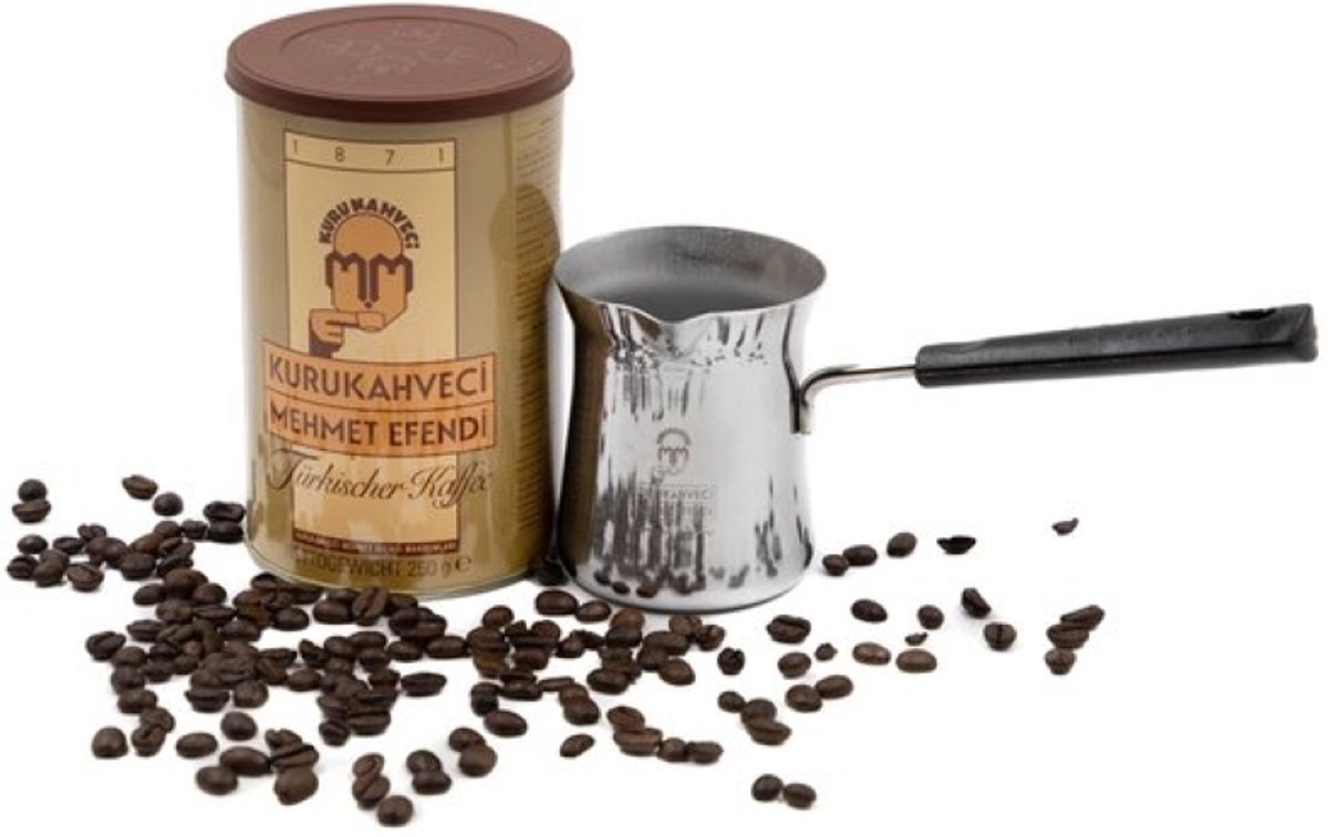 250 g Kurukahveci Mehmet Efendi Turkse Koffie + Cadeaupakket met Cezve thumbnail 4
