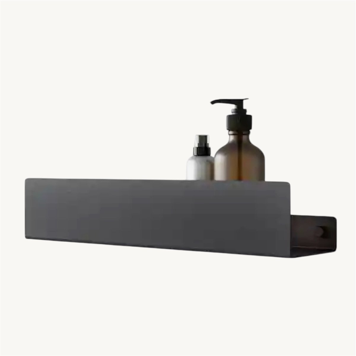 GDRN Doucherek 60 cm – Matzwart RVS – Wandrek voor Shampoo & Douchegel – Douche Organizer – Inclusief Schroeven & Pluggen – Badkamerrek Zwart