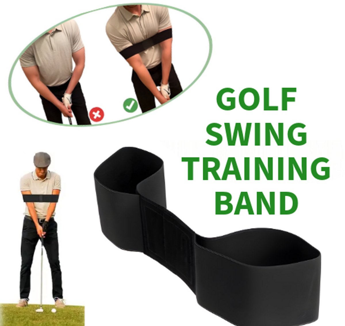 Stripe golf training band voor golf swing en armsynchronisatie