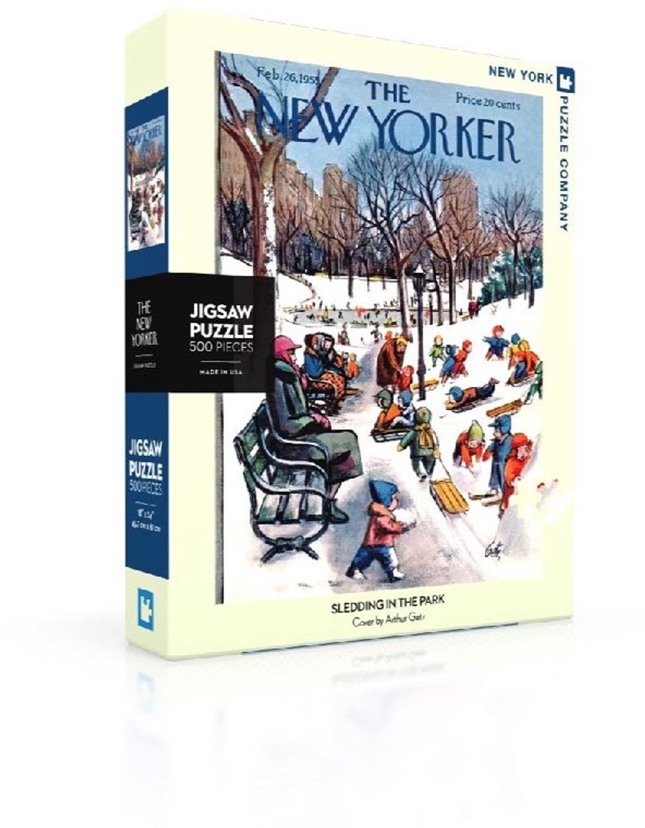 New York Puzzle Company Puzzel Sledding in the Park - 500 stukjes