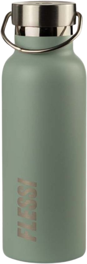 Bouteille isotherme Flessi® en acier inoxydable Enfants – 500 ml – Sans plastique – Sans BPA – Bouteille isotherme légère et étanche – Bouchon en acier inoxydable – Vert menthe