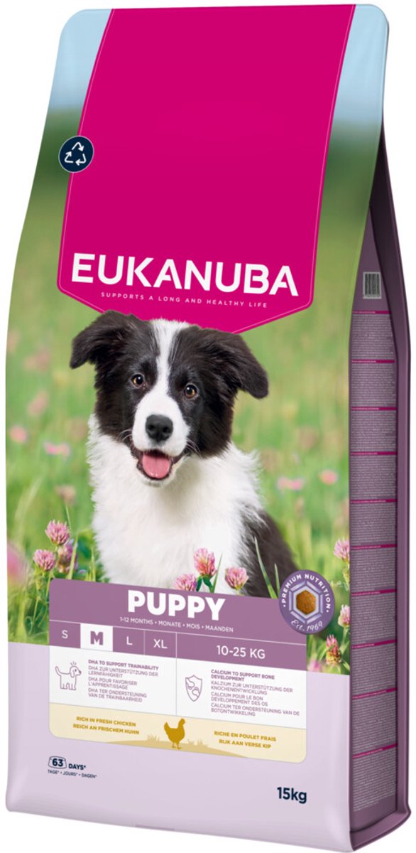 Eukanuba Life Care Dog Puppy Medium Hondenvoer Chicken 15 kg
