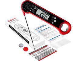 2025-Opvouwbare keuken voedsel thermometer-elektronische digitale barbecue thermometer-voedsel vlees thermometer-water thermometer-rood