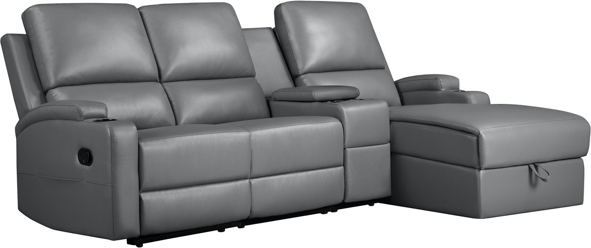 Notio Living Dallas-Hoekbank - 3-zits Rechts - Grijs PU