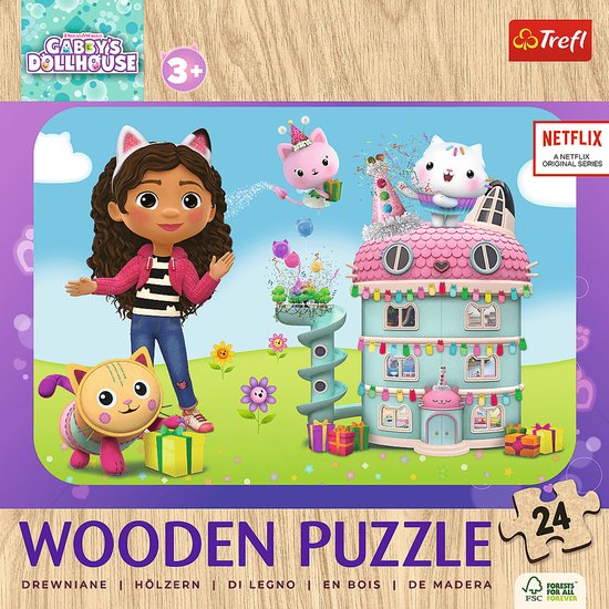 Trefl houten puzzel Gabby's Poppenhuis - vrolijke Gabby en vrienden. | bol