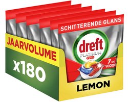 Dreft Platinum Plus All In One Vaatwastabletten - Citroen - Anti-dofheidstechnologie - 180 Capsules - Jaarvolume
