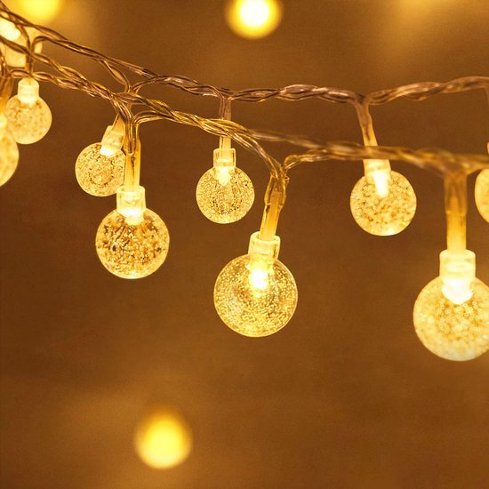 NAIZY Fairy Lights Buiten 20 M Lampjes Slinger Lichtsnoer Warm Wit 8 Standen met Stekker Fairy Lights Bollen Buiten voor Tuin Camping Bruiloften Feesten