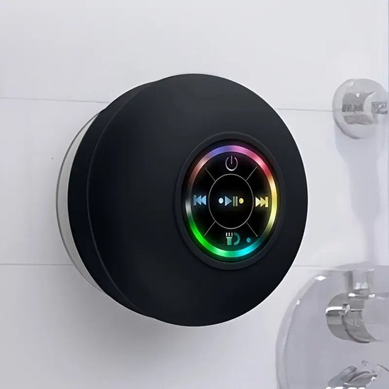 Bluetooth speaker Crrynuo compact 8,5×8,5 cm draadloos USB-opladen wandmontage zwart voor smartphone/tablet