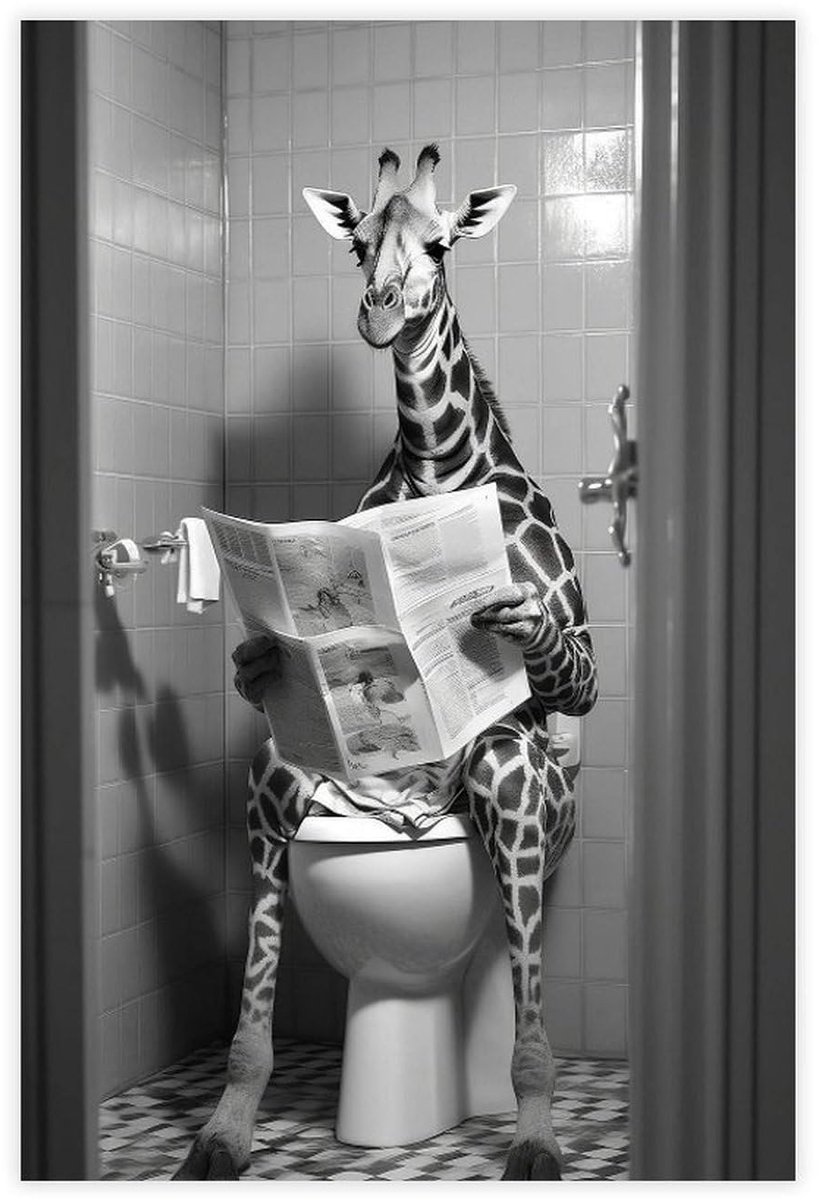 Azomor® Moderne giraffe canvas wanddecoratie voor badkamer en slaapkamer