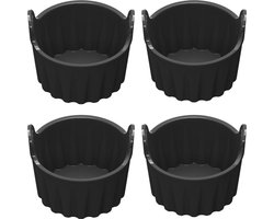 4 stuks luchtkoker silicone bakkerij multifunctionele gemakkelijk te reinigen bakken dessert luchtkoker kleine bakkerij bakken muffins bakken gereedschap - zwart