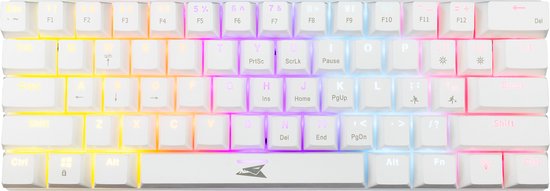 Baracuda DOLPHIN RGB 60% | Bedraad Gaming Toetsenbord | Red Switches | Anti-Ghosting | QWERTY | Wit