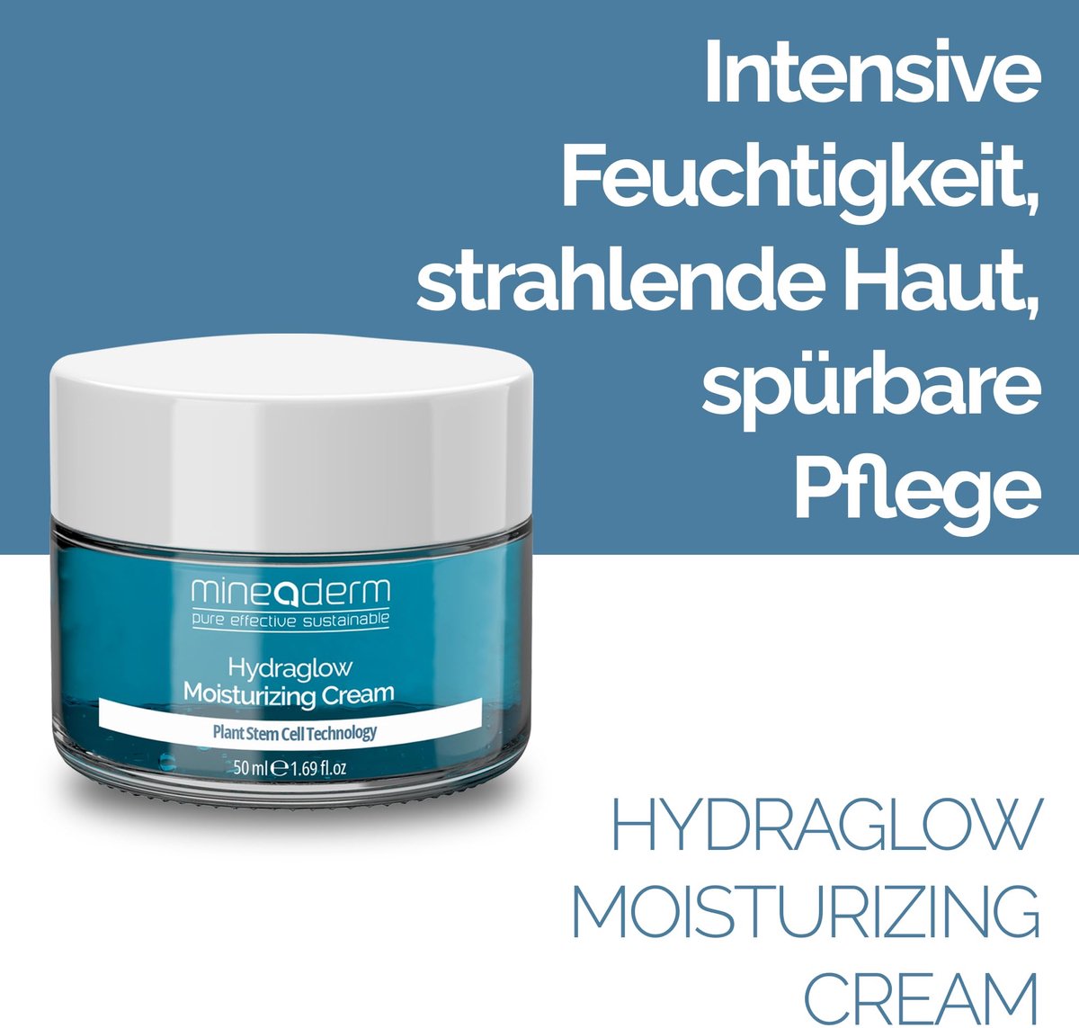 Mineaderm Hydraglow Facial Moisturizer – With HYDRAFENCE™, Aquaxyl & Vitamin E – Smoothes, Replenishes & Provides Radiant Hydration – For Dry & Sensitive Skin – 50 ml