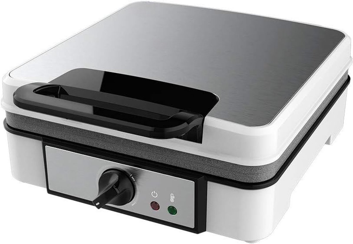 SNJY® Wafelijzer - Wafelmaker - Kniepertjesijzer - 1200 W - Zilver/Zwart