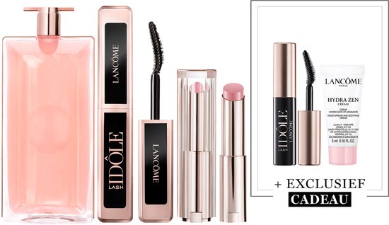 Lancôme Idôle Eau de Parfum - 50ml & Lancôme Lash Idôle Mascara Midi - 001 Black & Lancôme Lip Idôle Squalane-12 Butterglow™ Glowy Lippenbalsem - Keep it Glowy 10 + 2 Cadeaus