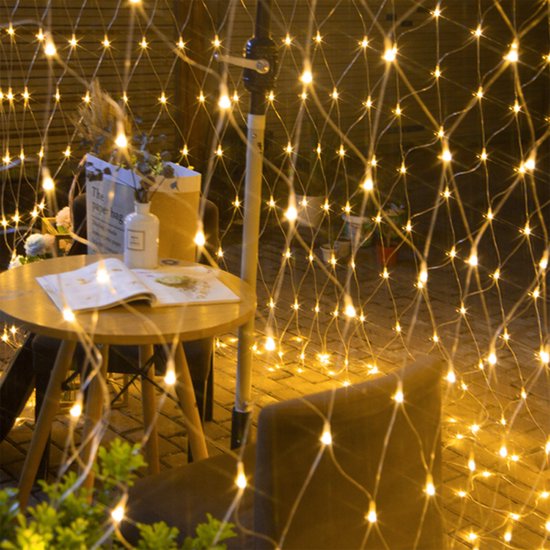 JIMACRO Zonne-energie netverlichting voor buiten, 2 m x 3 m, 192 leds