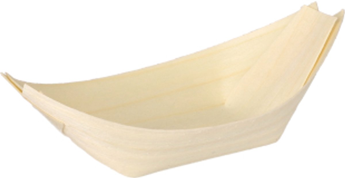50 Fingerfood - Schalen, hout pure 11 cm x 6,5 cm Bootje