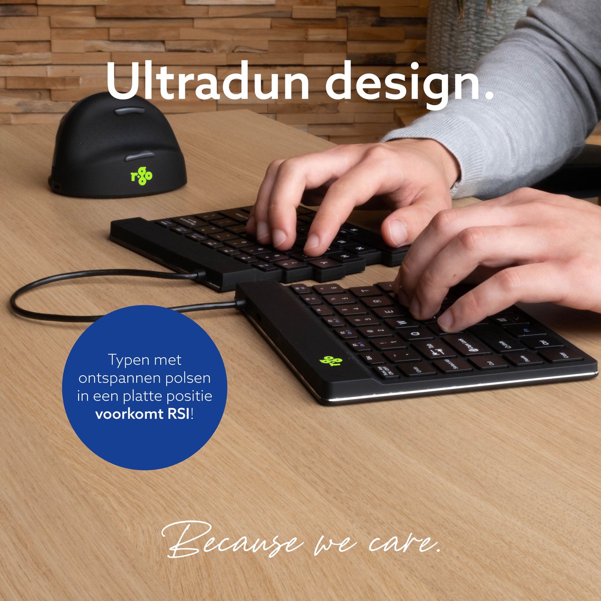 R-Go Split Ergonomisch Toetsenbord Bluetooth Wit thumbnail 2
