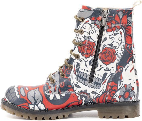 GOBY - Tête de mort - Bottes pour femmes - Botte - Bottes femmes - Bottes dames - Bottes dames - Bottes longues - Fait à la main - Taille 41