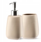 Lot Accessoires Salle De Bain Céramique KADAX - Distributeur Savon, Gobelet, Porte-Savon & Brosse WC Anthracite