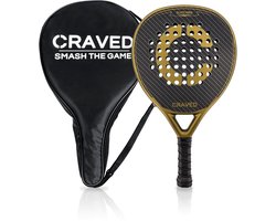Craved Padel Racket Elite Pro - Inclusief padeltas - Carbon - Goud/Zwart