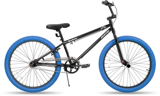 Joystar Brockway BMX-fiets - 24 inch - Handrem - Remmen - Achter V-brake - Pegs - Blauw - Geschikt voor buitenactiviteiten in de lente van JOYSTAR — afbeelding 3