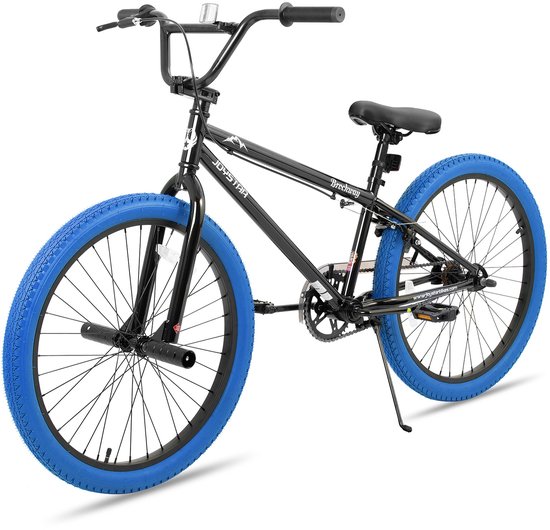 Joystar Brockway BMX-fiets - 24 inch - Handrem - Remmen - Achter V-brake - Pegs - Blauw - Geschikt voor buitenactiviteiten in de lente van JOYSTAR — afbeelding 2