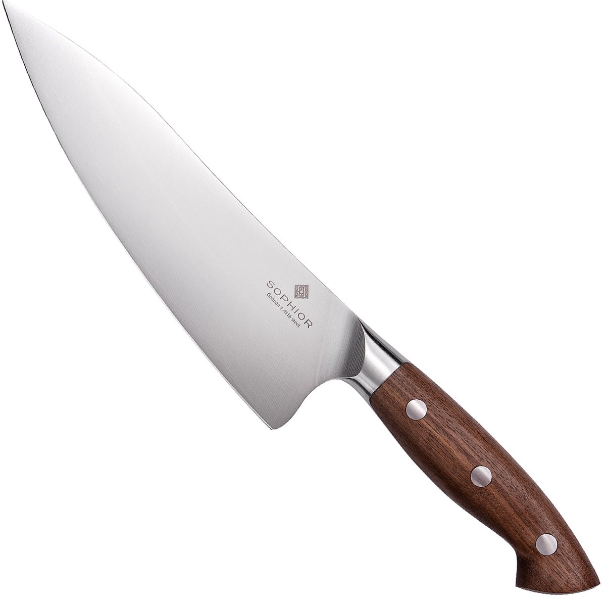SOPHIOR – Koksmes 21 cm – Duits Staal – Walnoot Houten Handvat