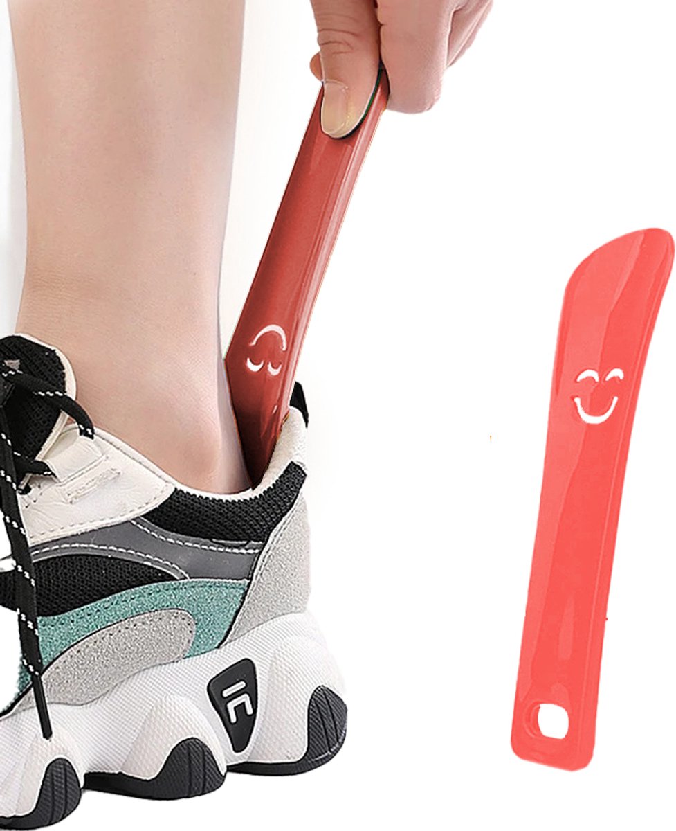 GEAR3000® schoenlepel kind - schoenlepel kunststof - reisformaat - klein - rood
