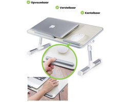 SmartQ - Laptoptafel voor op bed - Laptopstandaard - kantelbaar, verstelbare Bedtafel, Wit