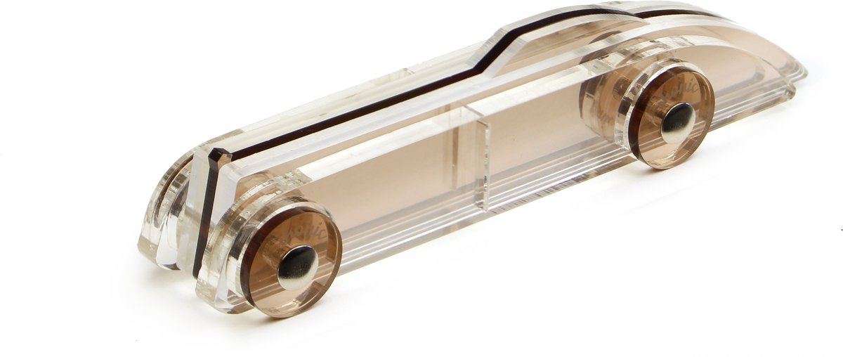 Ikonic Toys - Modelauto - Lucite Car No1 - Small - Licht Bruin - Gerecycled acryl - Art-Deco stijl