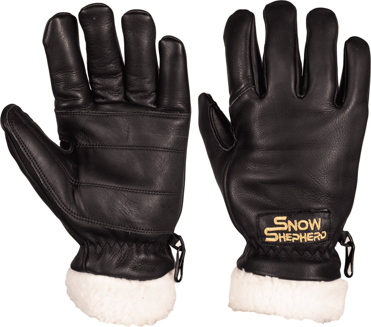 Snowshepherd Skihandschoenen Leer – Handschoenen Skihandschoenen Heren Skihandschoenen Dames Werkhandschoenen Zwart