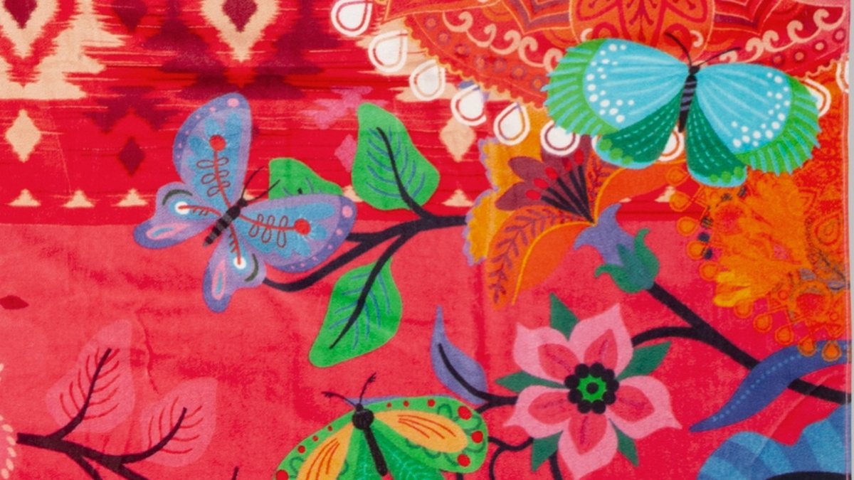 HIP Strandlaken "mandala's en bloemen" - Multi - (100x180 cm) - Katoen velour