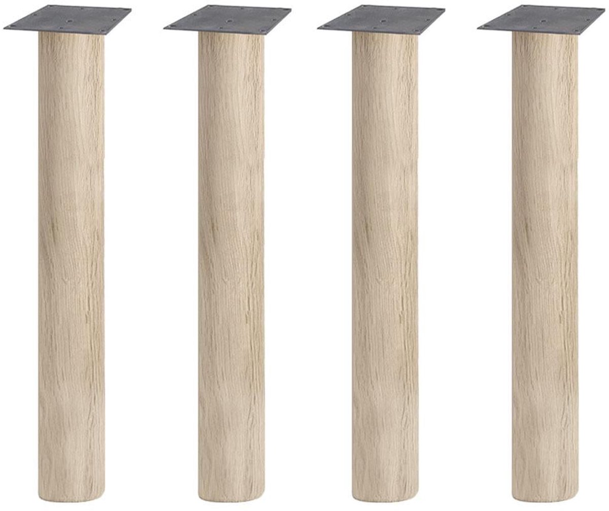 FLE - Eiken ronde tafelpoot 72,5 cm van massief hout Ø12 cm - set van 4 stuks