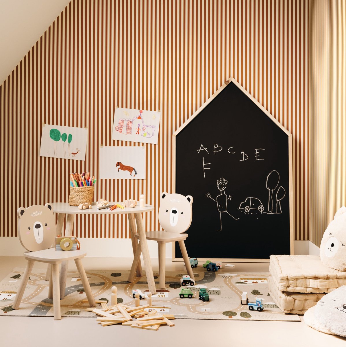 Atmosphera chair bear soft, natural wood