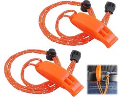 Whistles with Reflective Lanyard, 2 Pcs Emergency Whistle, Survival Whistle Loud, Safety Survival Whistle for Outdoor, Hiking, Mountaineering, Boating and Signaling