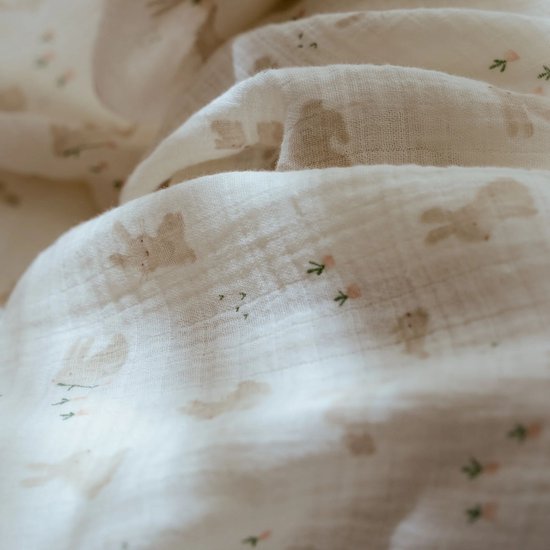 Swaddle - Wit - 120 cm - Newborn Naturals - Baby Bunny van Baby Bunny — afbeelding 2